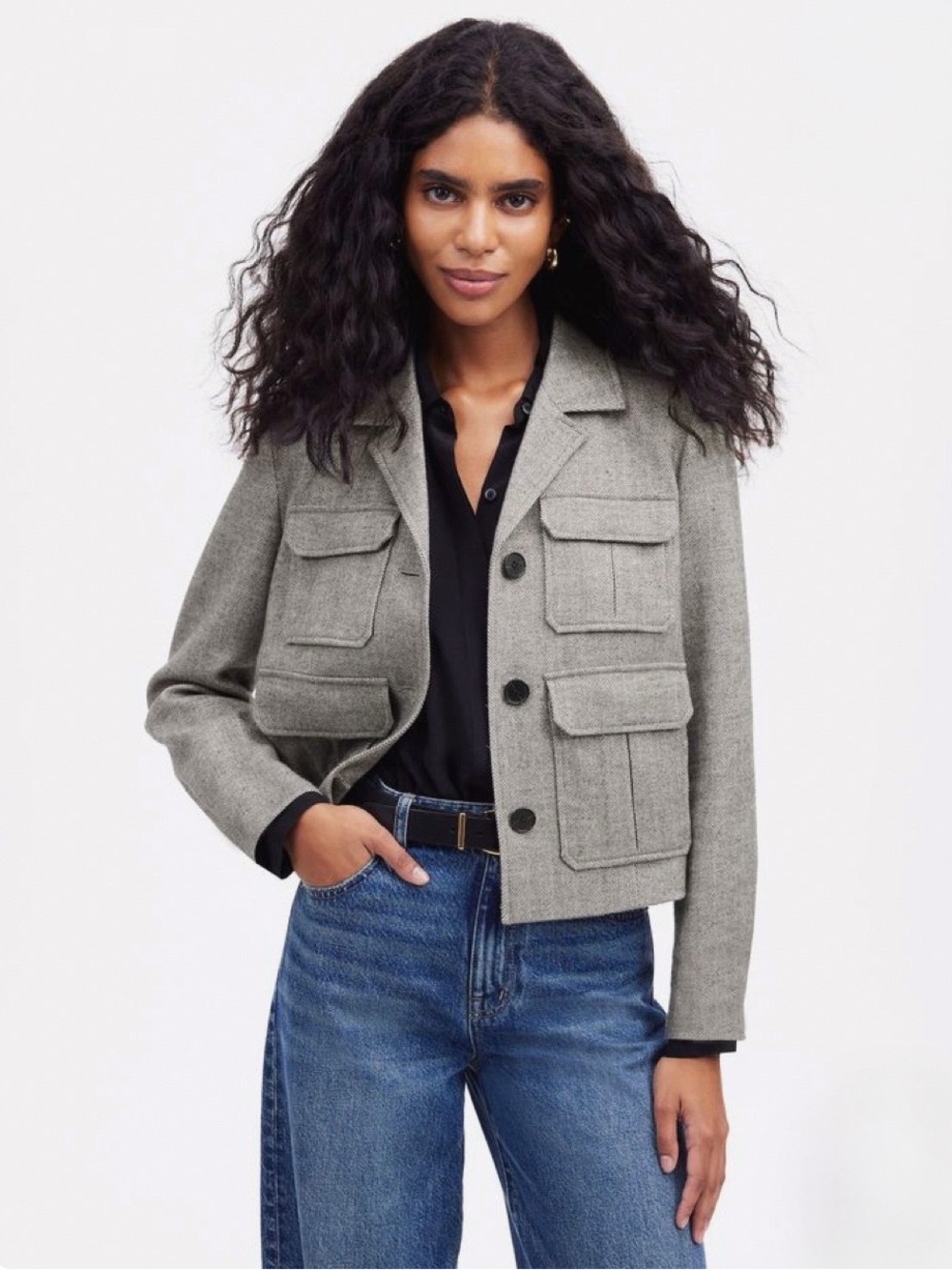 Madewell Flap-Pocket Field Jacket in Herringbone